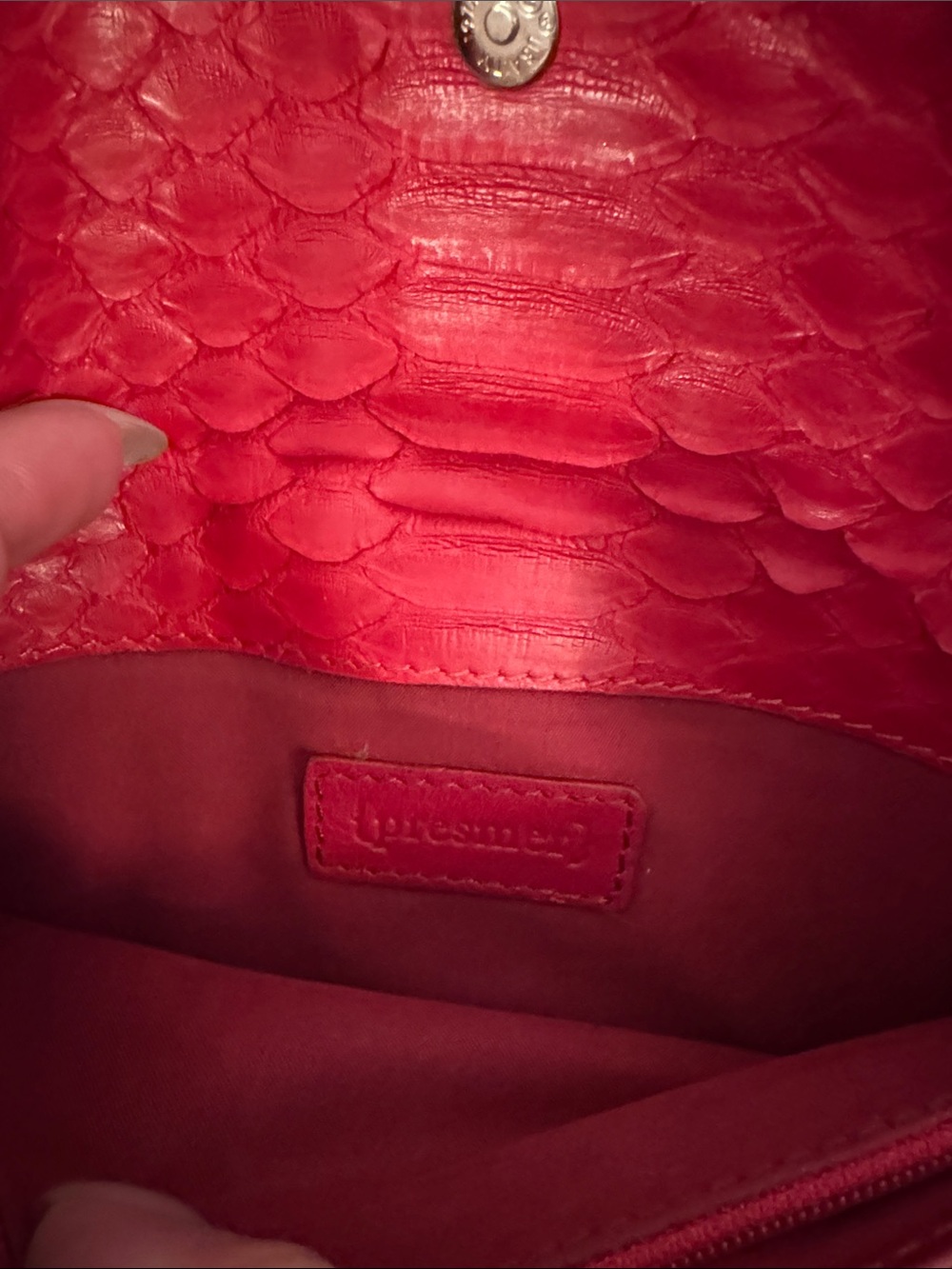 Red Python Envelope Clutch - Picture 5 of 5